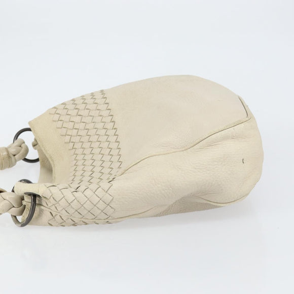 BOTTEGA VENETA INTRECCIATO Shoulder Bag Leather Beige Auth bs31827