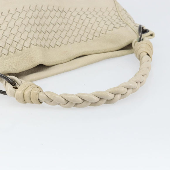 BOTTEGA VENETA INTRECCIATO Schultertasche Leder Beige Auth bs31827