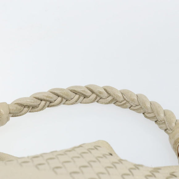 BOTTEGA VENETA INTRECCIATO Shoulder Bag Leather Beige Auth bs31827