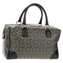 CELINE C Sulky Boston Bag Canvas Navy Gold Auth bs31830-1