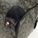 CELINE C Sulky Boston Bag Canvas Navy Gold Auth bs31830-14