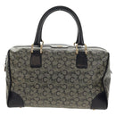 CELINE C Sulky Boston Bag Canvas Navy Gold Auth bs31830-13