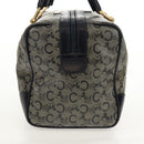 CELINE C Sulky Boston Bag Canvas Navy Gold Auth bs31830-3