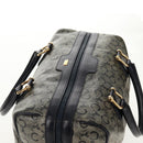 CELINE C Sulky Boston Bag Canvas Navy Gold Auth bs31830-6