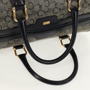 CELINE C Sulky Boston Bag Canvas Navy Gold Auth bs31830-7