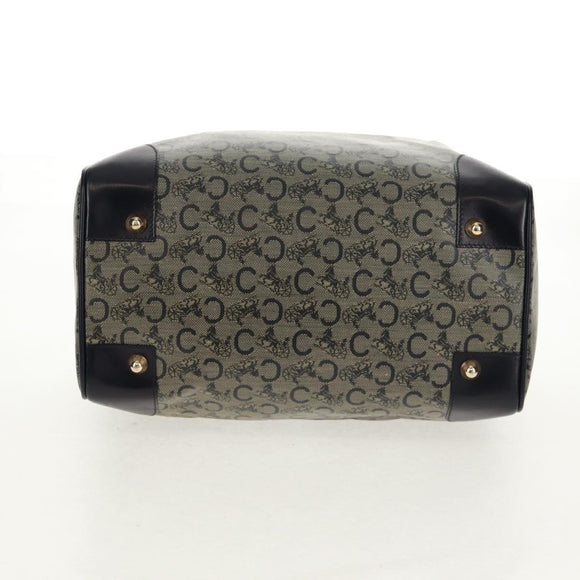 CELINE C Sulky Boston Bag Canvas Navy Gold Auth bs31830