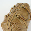 CELINE Macadam Canvas Boston Bag PVC Beige Gold Auth bs31833-6