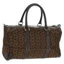CELINE C Sulky Boston Bag Canvas Brown Gold Auth bs31834-1