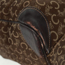 CELINE C Sulky Boston Bag Canvas Brown Gold Auth bs31834-10