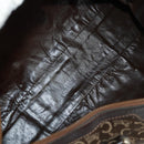 CELINE C Sulky Boston Bag Canvas Brown Gold Auth bs31834-12