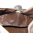 CELINE C Sulky Boston Bag Canvas Brown Gold Auth bs31834-18