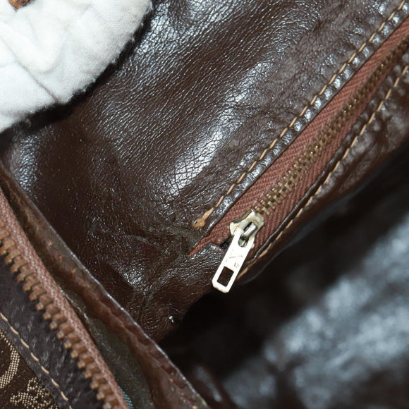 CELINE C Sulky Boston Bag Canvas Brown Gold Auth bs31834