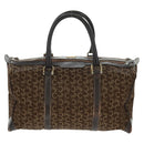 CELINE C Sulky Boston Bag Canvas Brown Gold Auth bs31834-2