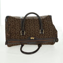 CELINE C Sulky Boston Bag Canvas Brown Gold Auth bs31834-6