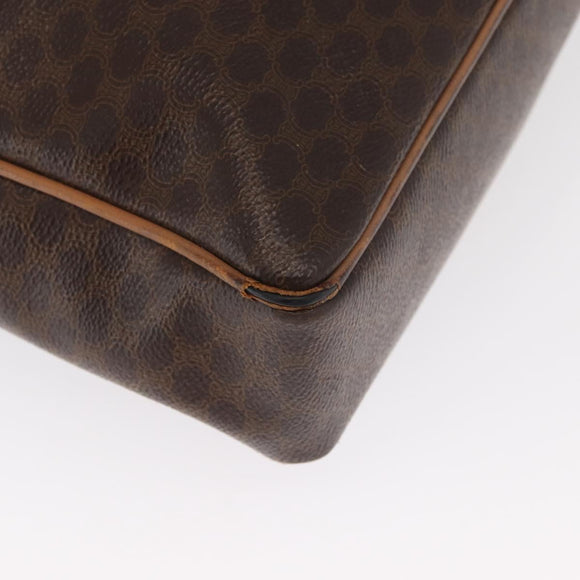 CELINE Macadam Canvas Business Bag PVC Brown Gold Auth bs31835
