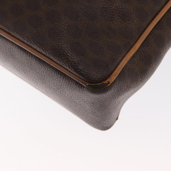 CELINE Macadam Canvas Business Bag PVC Brown Gold Auth bs31835
