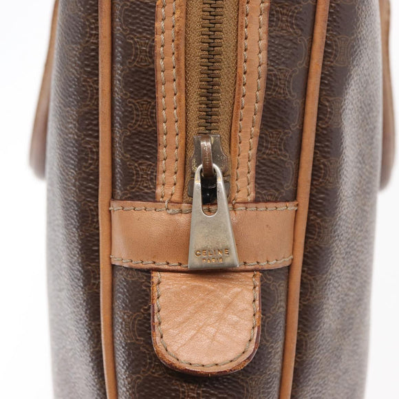CELINE Macadam Canvas Business Bag PVC Brown Gold Auth bs31835