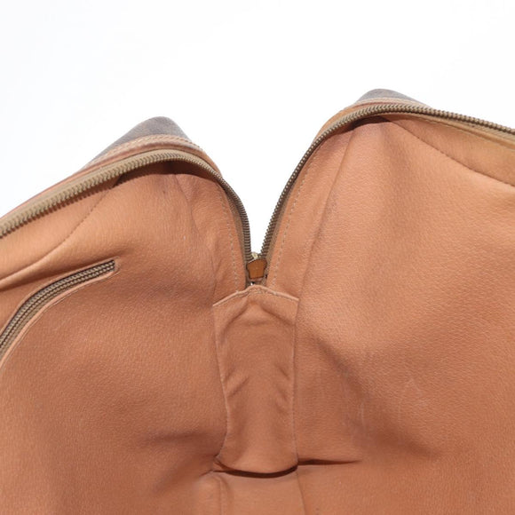 CELINE Macadam Canvas Business Bag PVC Brown Gold Auth bs31835