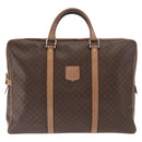 CELINE Macadam Canvas Business Bag PVC Brown Gold Auth bs31835-13