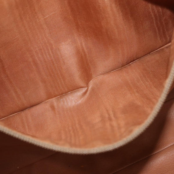 CELINE Macadam Canvas Business Bag PVC Brown Gold Auth bs31835