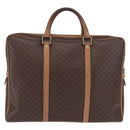 CELINE Macadam Canvas Business Bag PVC Brown Gold Auth bs31835-2