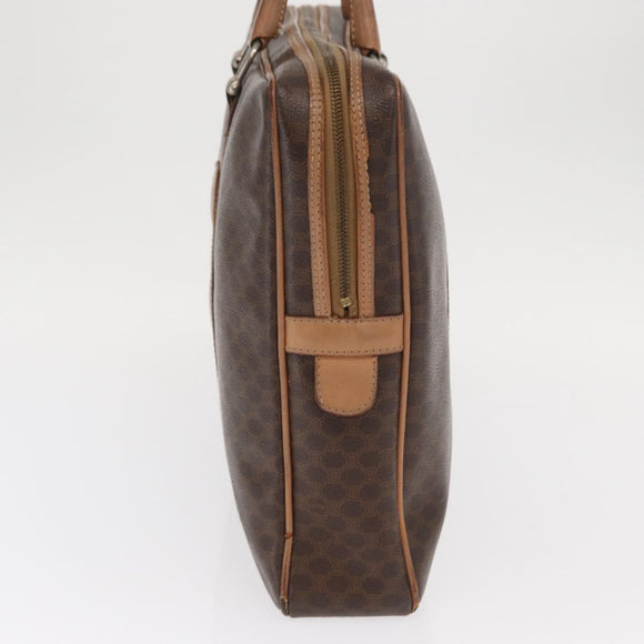 CELINE Macadam Canvas Business Bag PVC Brown Gold Auth bs31835