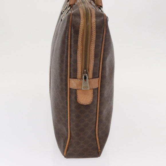 CELINE Macadam Canvas Business Bag PVC Brown Gold Auth bs31835