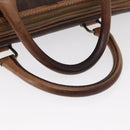 CELINE Macadam Canvas Business Bag PVC Brown Gold Auth bs31835-7