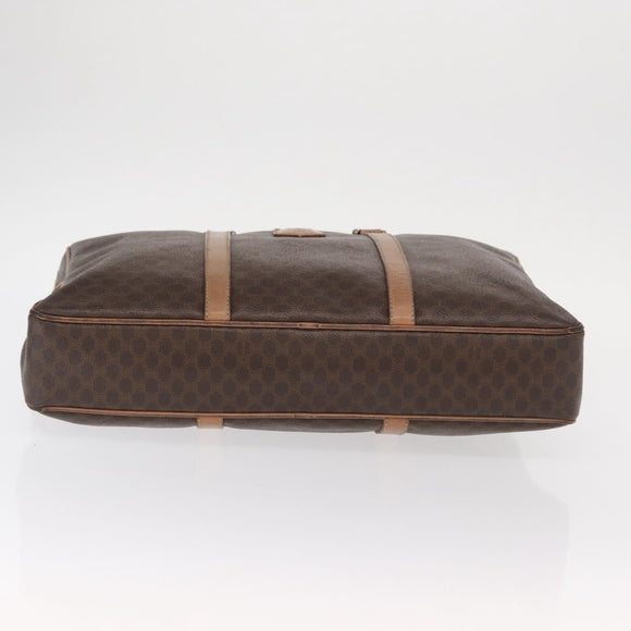 CELINE Macadam Canvas Business Bag PVC Brown Gold Auth bs31835