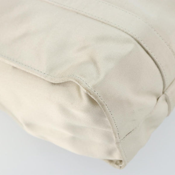 PRADA Hand Bag Satin White Auth bs31836