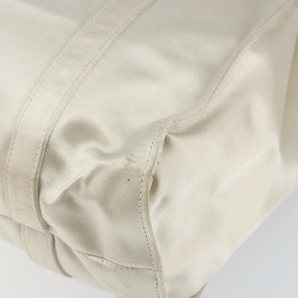 PRADA Hand Bag Satin White Auth bs31836