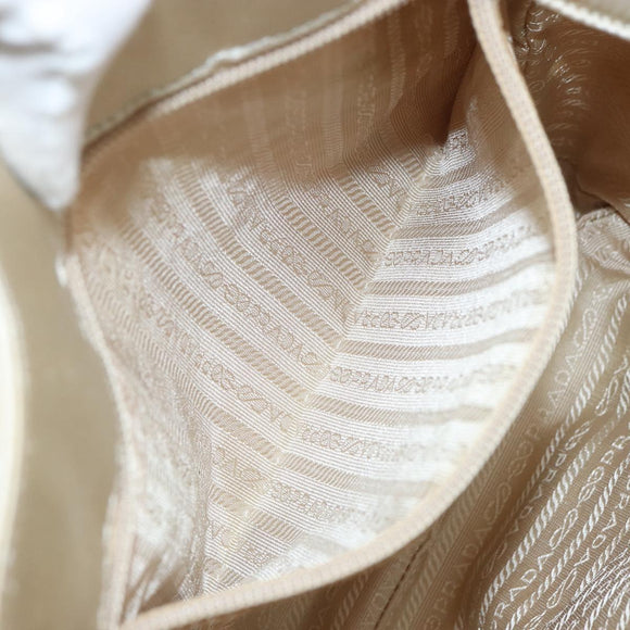 PRADA Hand Bag Satin White Auth bs31836