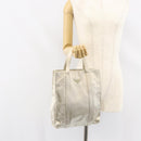 PRADA Hand Bag Satin White Auth bs31836-24
