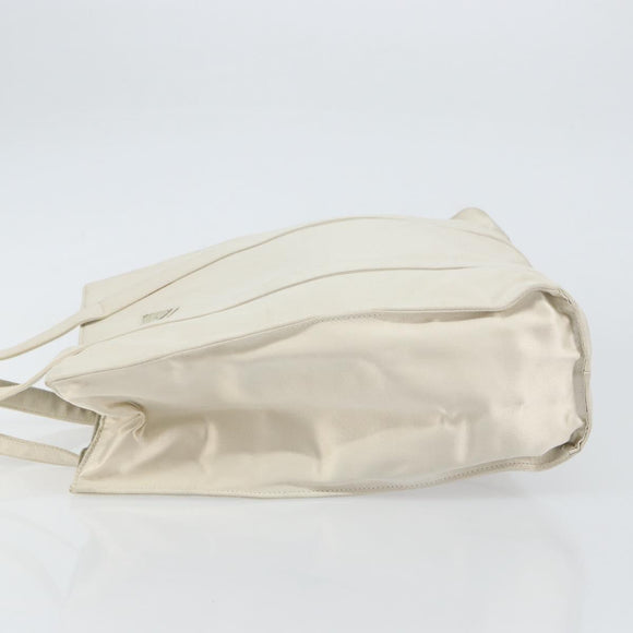 PRADA Hand Bag Satin White Auth bs31836