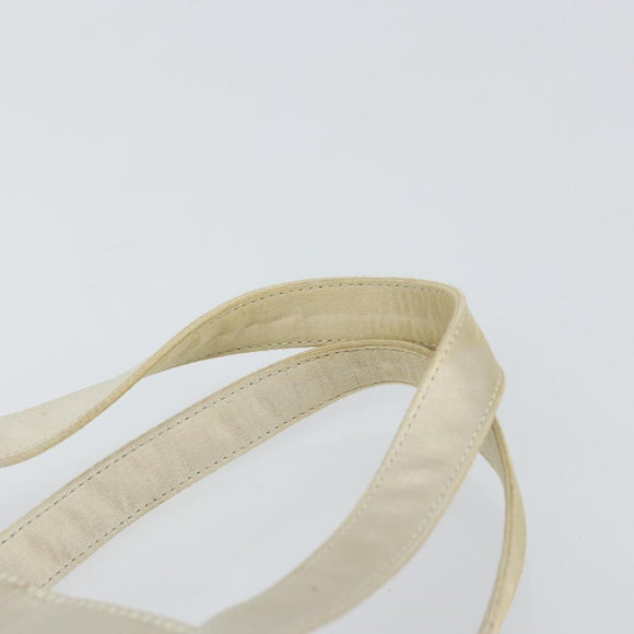 PRADA Hand Bag Satin White Auth bs31836