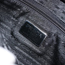 PRADA Tote Bag Nylon Enamel Black Silver Auth bs31837-20