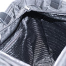 PRADA Tote Bag Nylon Enamel Black Silver Auth bs31837-21