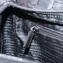 PRADA Tote Bag Nylon Enamel Black Silver Auth bs31837-23