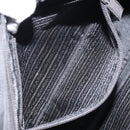 PRADA Tote Bag Nylon Enamel Black Silver Auth bs31837-24