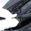 PRADA Tote Bag Nylon Enamel Black Silver Auth bs31837-12