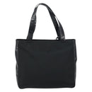 PRADA Tote Bag Nylon Enamel Black Silver Auth bs31837-2