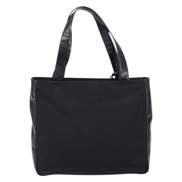PRADA Tote Bag Nylon Enamel Black Silver Auth bs31837 - 0