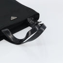 PRADA Tote Bag Nylon Enamel Black Silver Auth bs31837-7