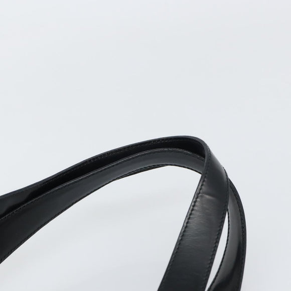 PRADA Tote Bag Nylon Enamel Black Silver Auth bs31837