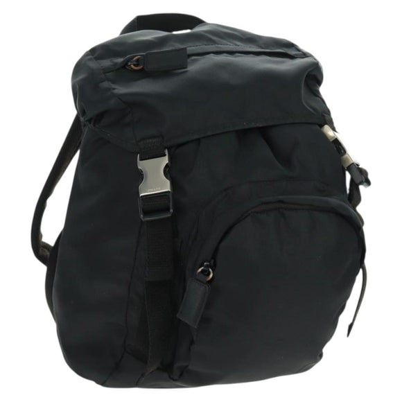 PRADA Backpack Nylon Black Silver Auth bs31838