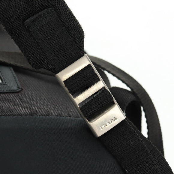 PRADA Backpack Nylon Black Silver Auth bs31838