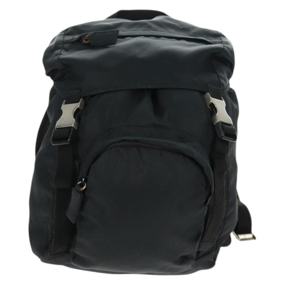 PRADA Backpack Nylon Black Silver Auth bs31838