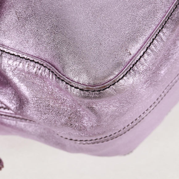 VALENTINO Hand Bag Leather Pink Gold Auth bs31839