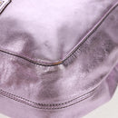 VALENTINO Hand Bag Leather Pink Gold Auth bs31839-15