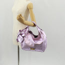 VALENTINO Hand Bag Leather Pink Gold Auth bs31839-27